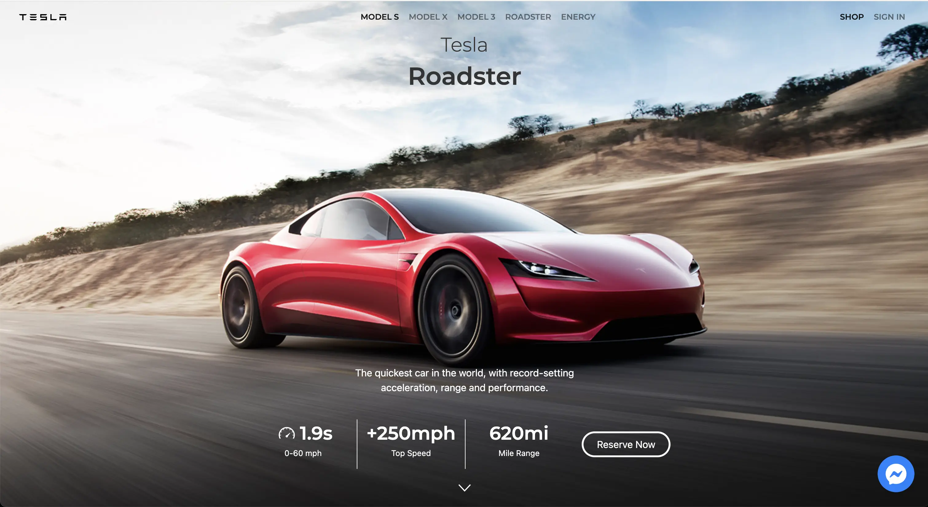 Tesla Roadster website Sowynet