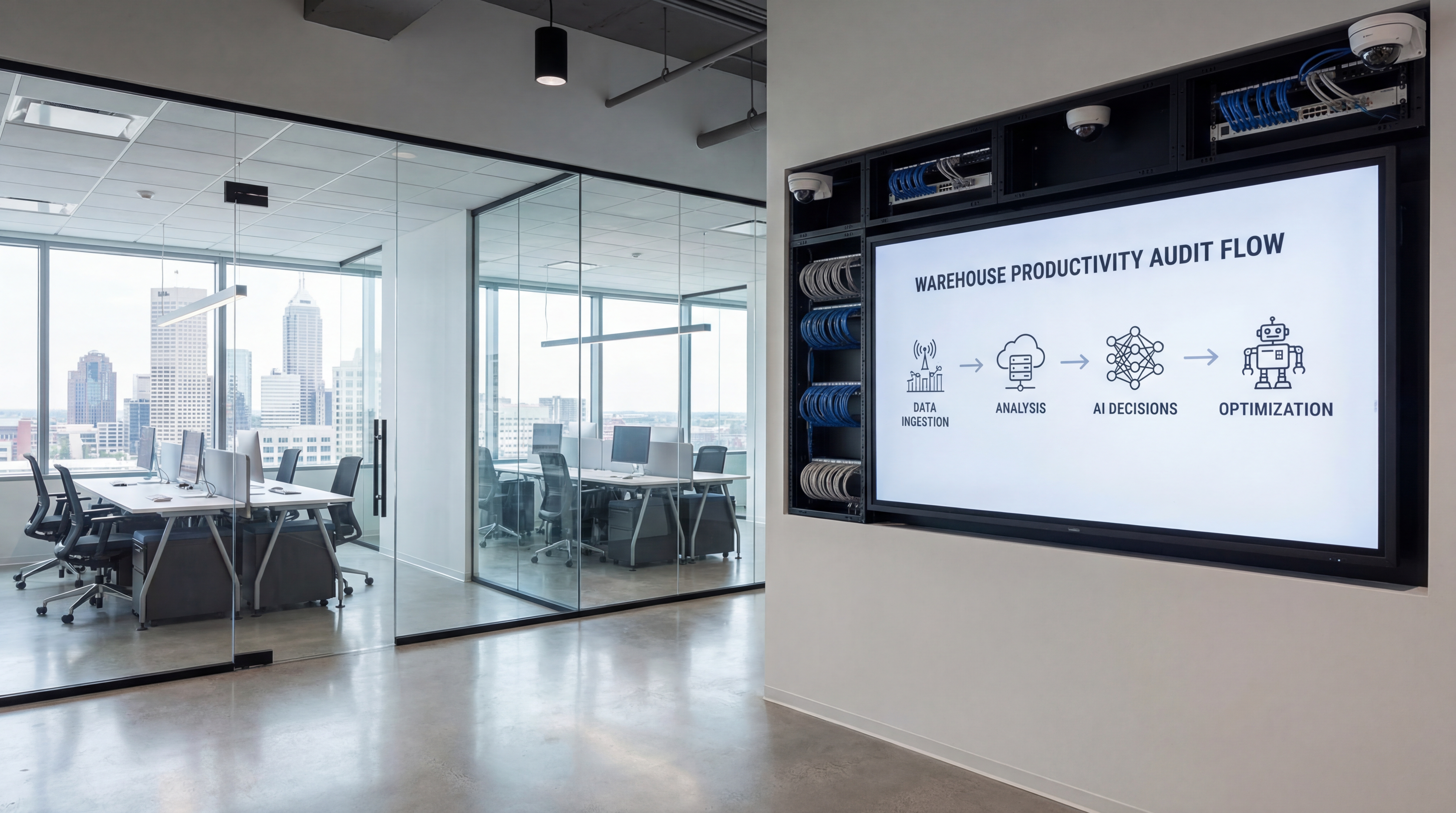 Process diagram for warehouse productivity audit improvement roadmap