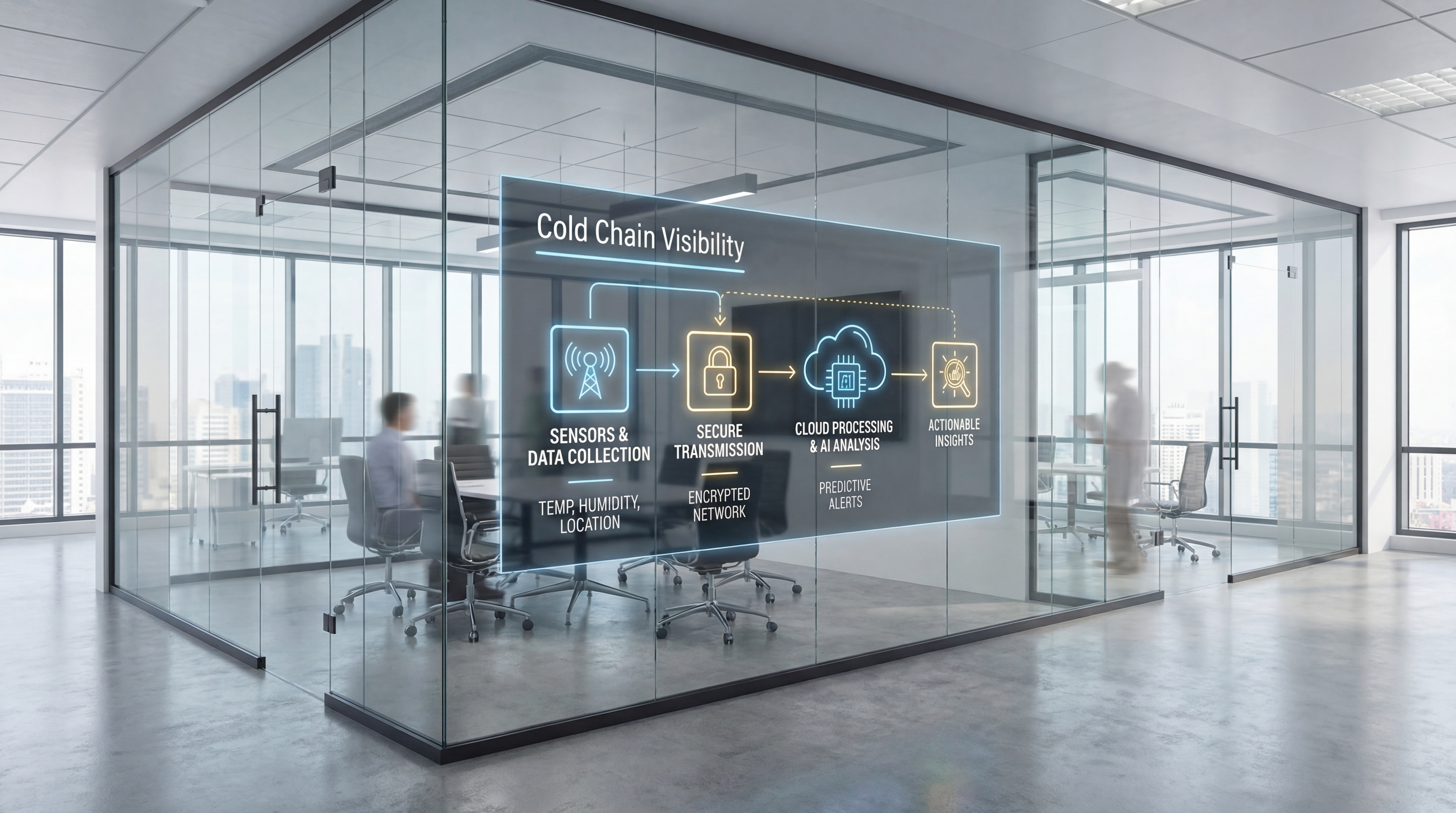 Process diagram for cold chain visibility improvement roadmap