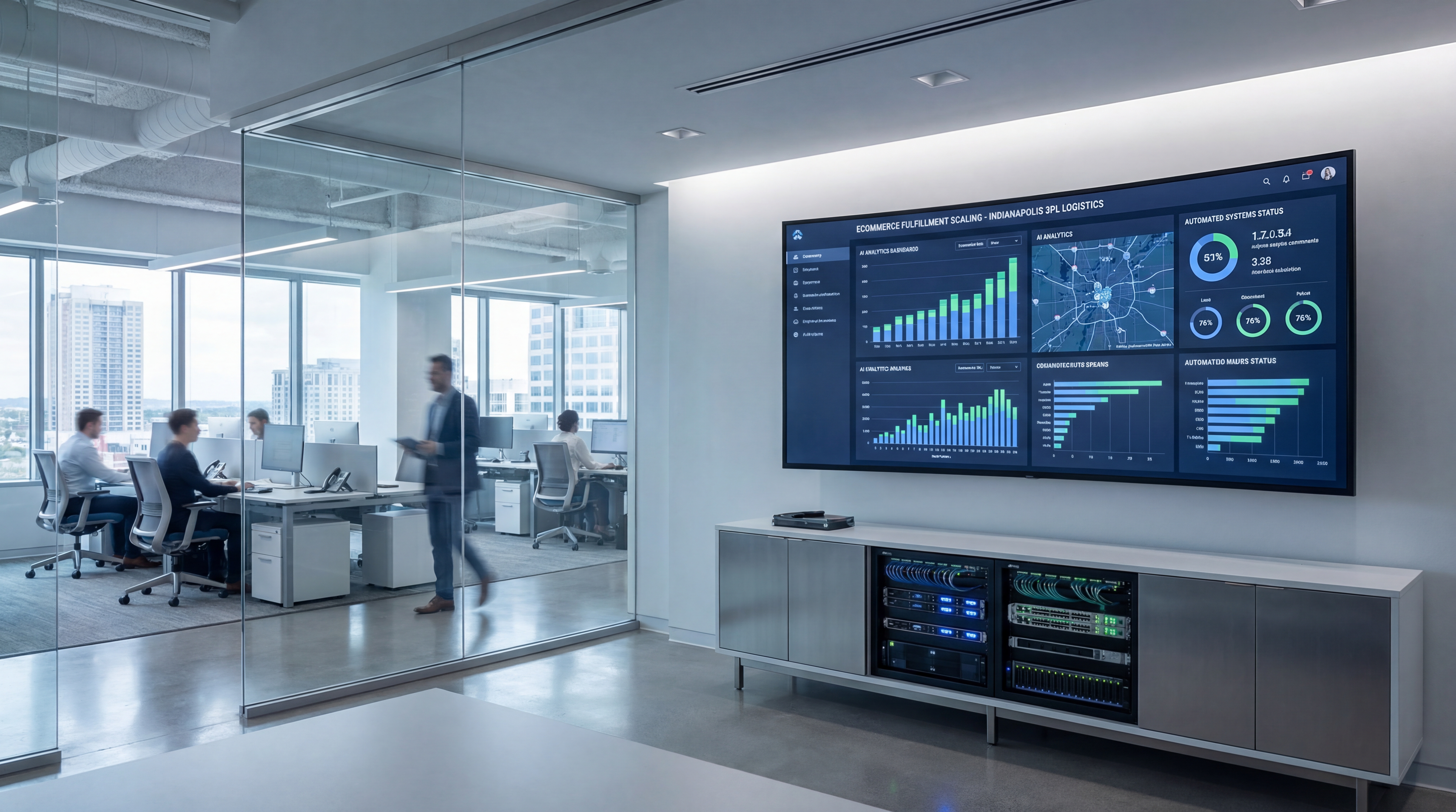 3PL operations team reviewing ecommerce fulfillment scaling dashboards in Indianapolis