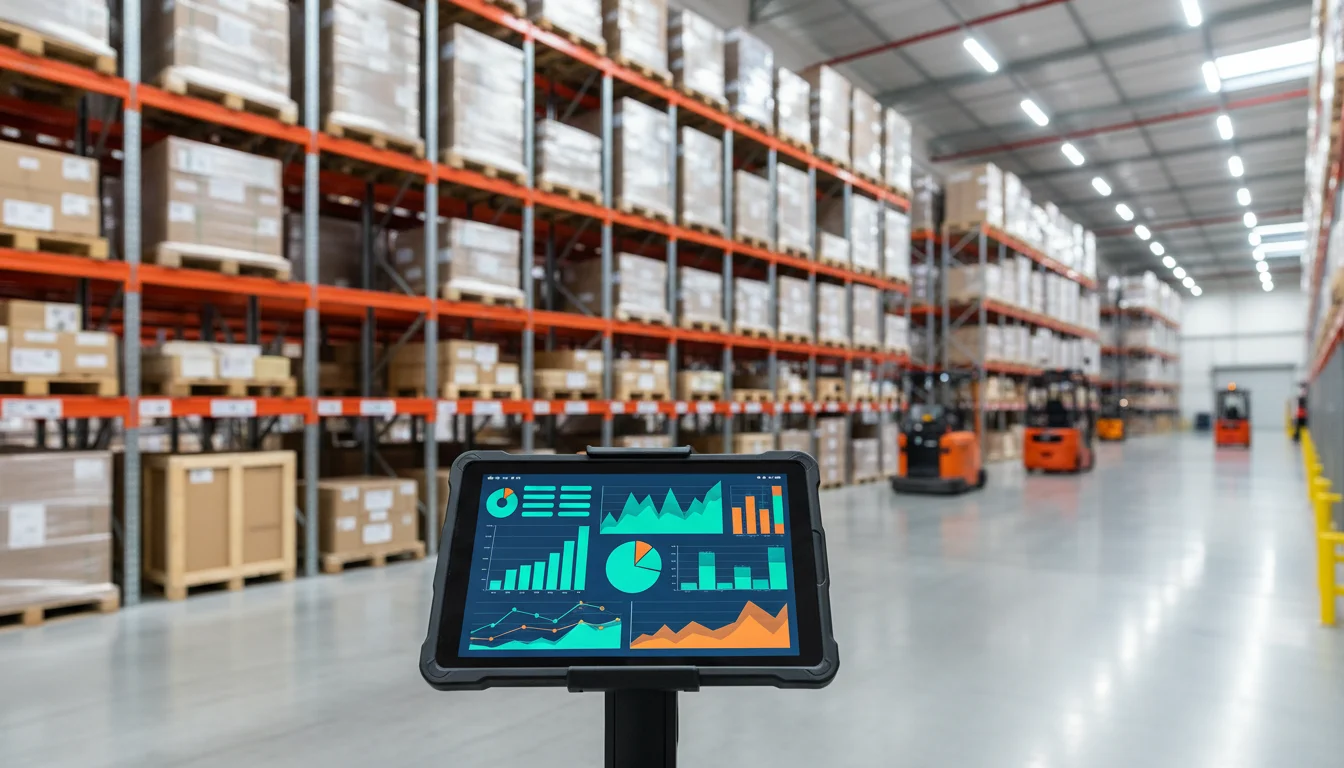 Warehouse operations with an abstract productivity dashboard on a device