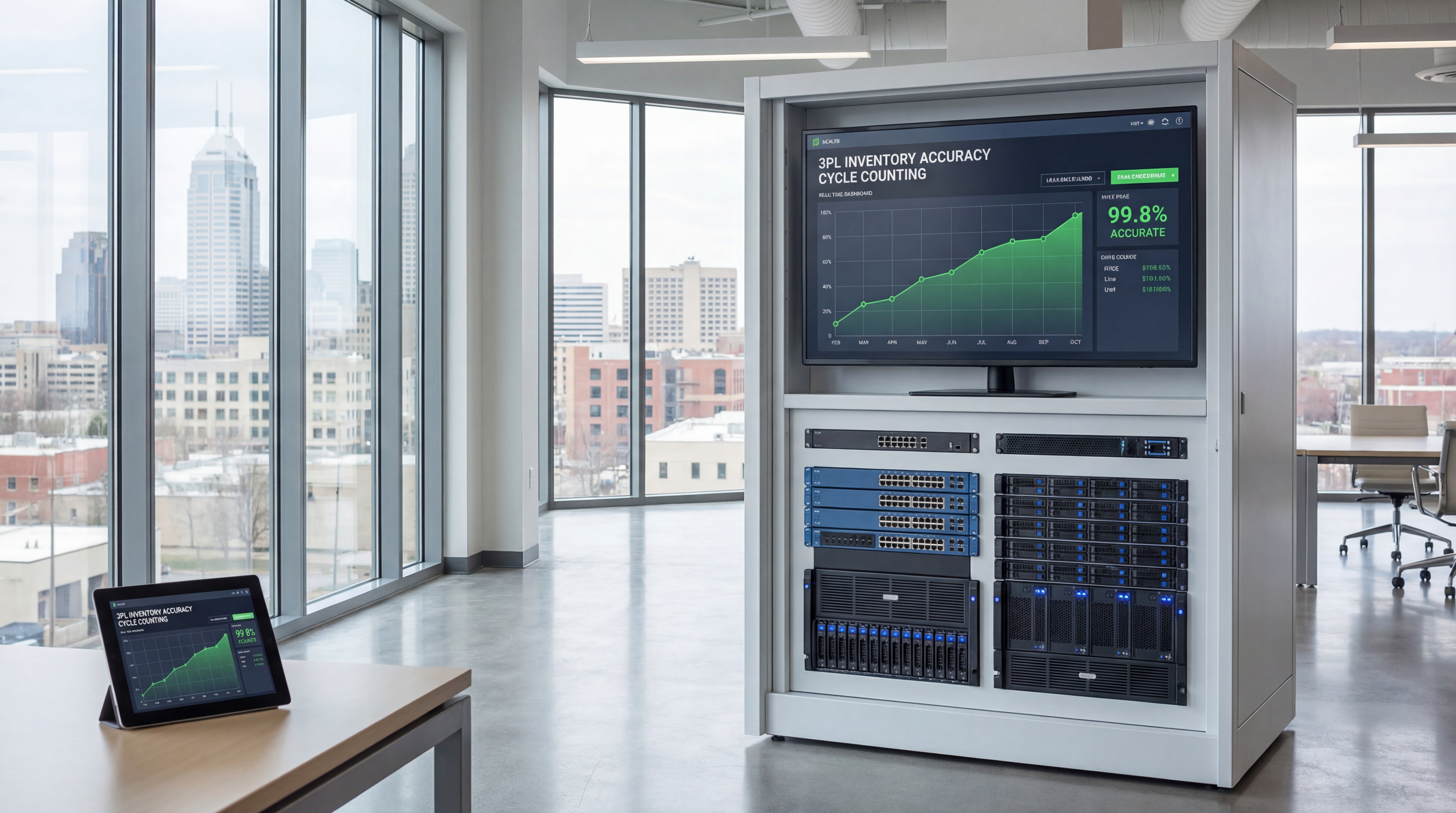 Dashboard showing inventory accuracy cycle counting KPIs and exceptions