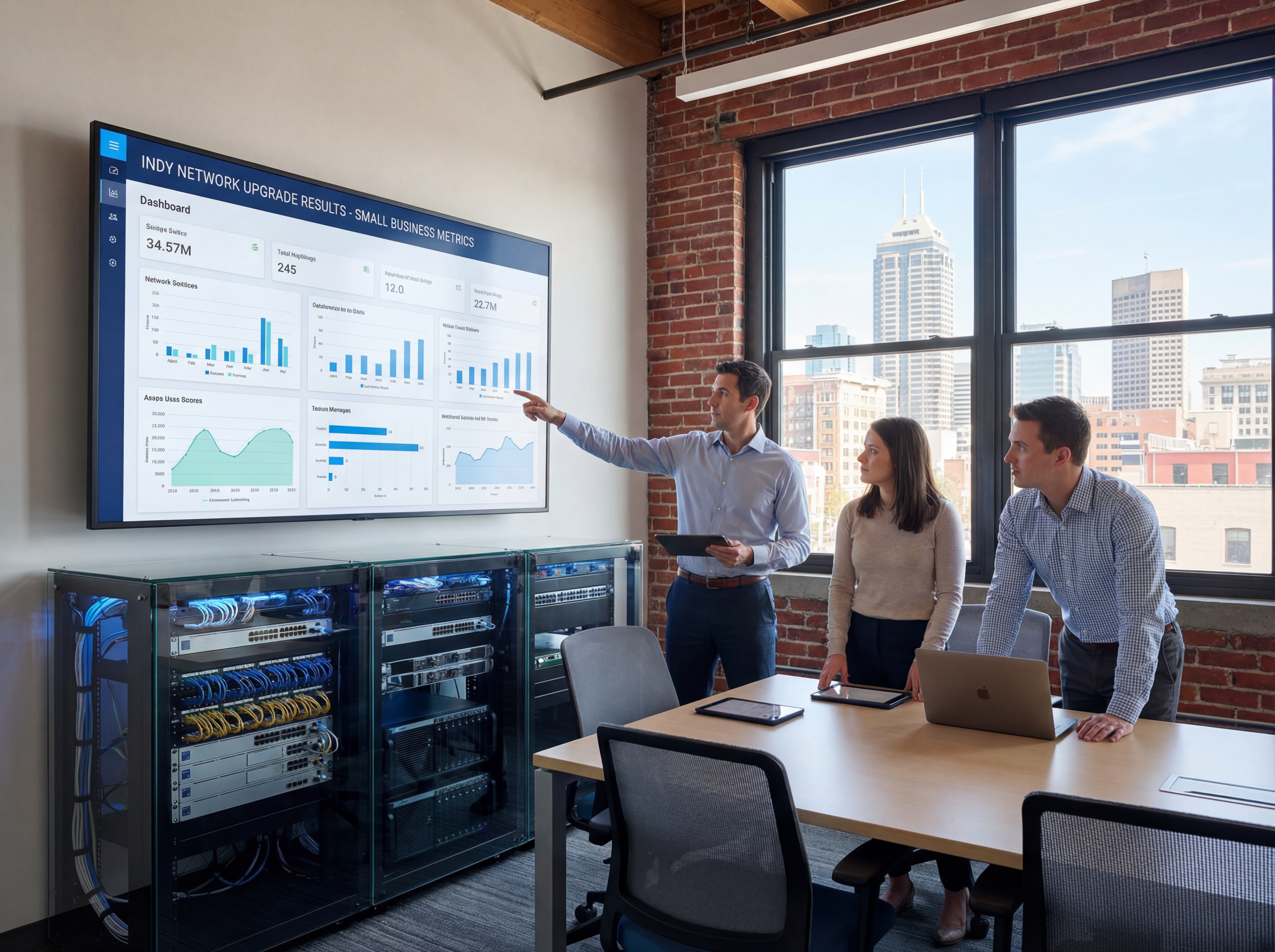 Dashboard and field setup related to Small Business Networking Upgrade Plan for Indianapolis Offices
