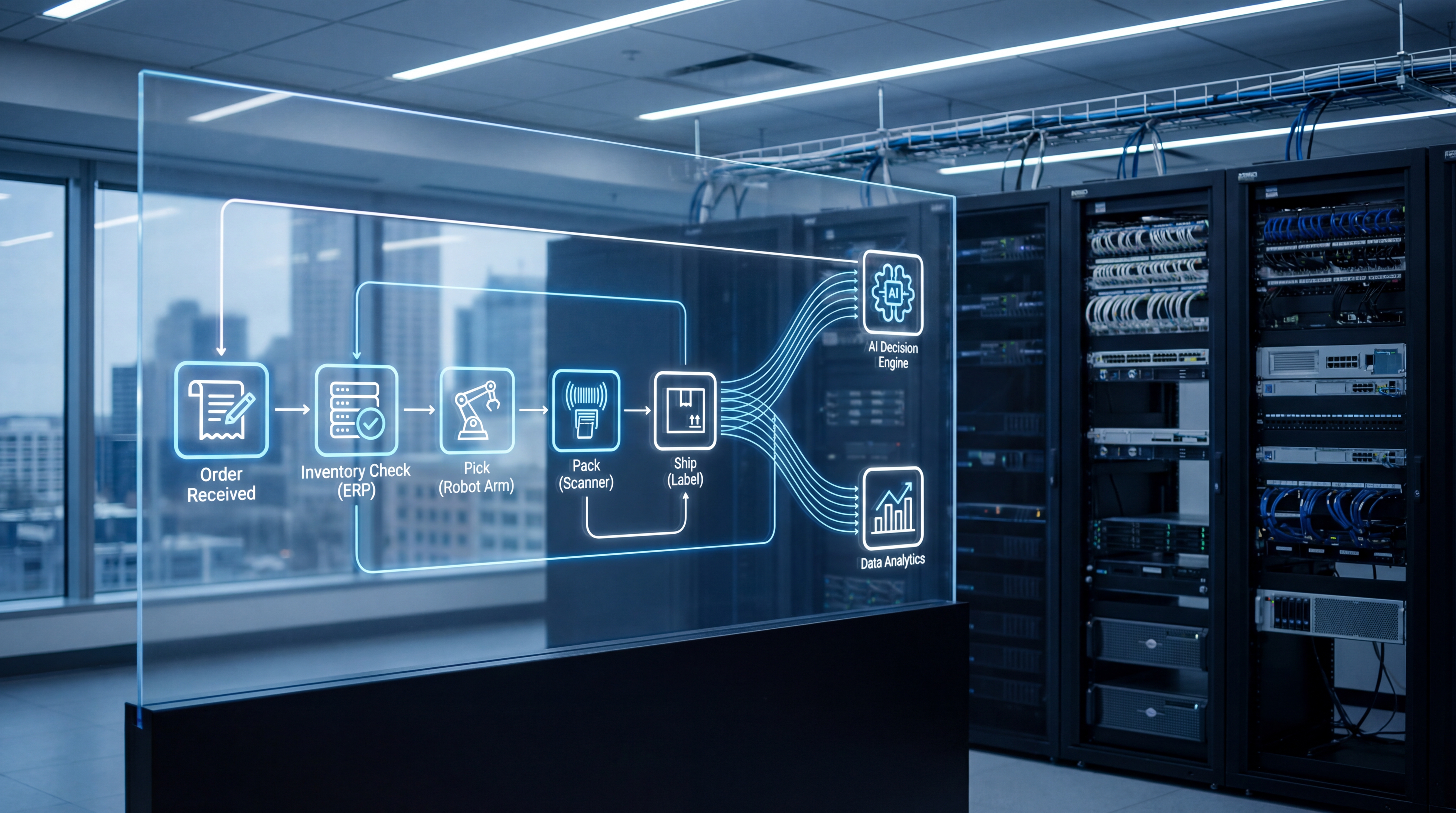 Process diagram for pick pack ship automation improvement roadmap