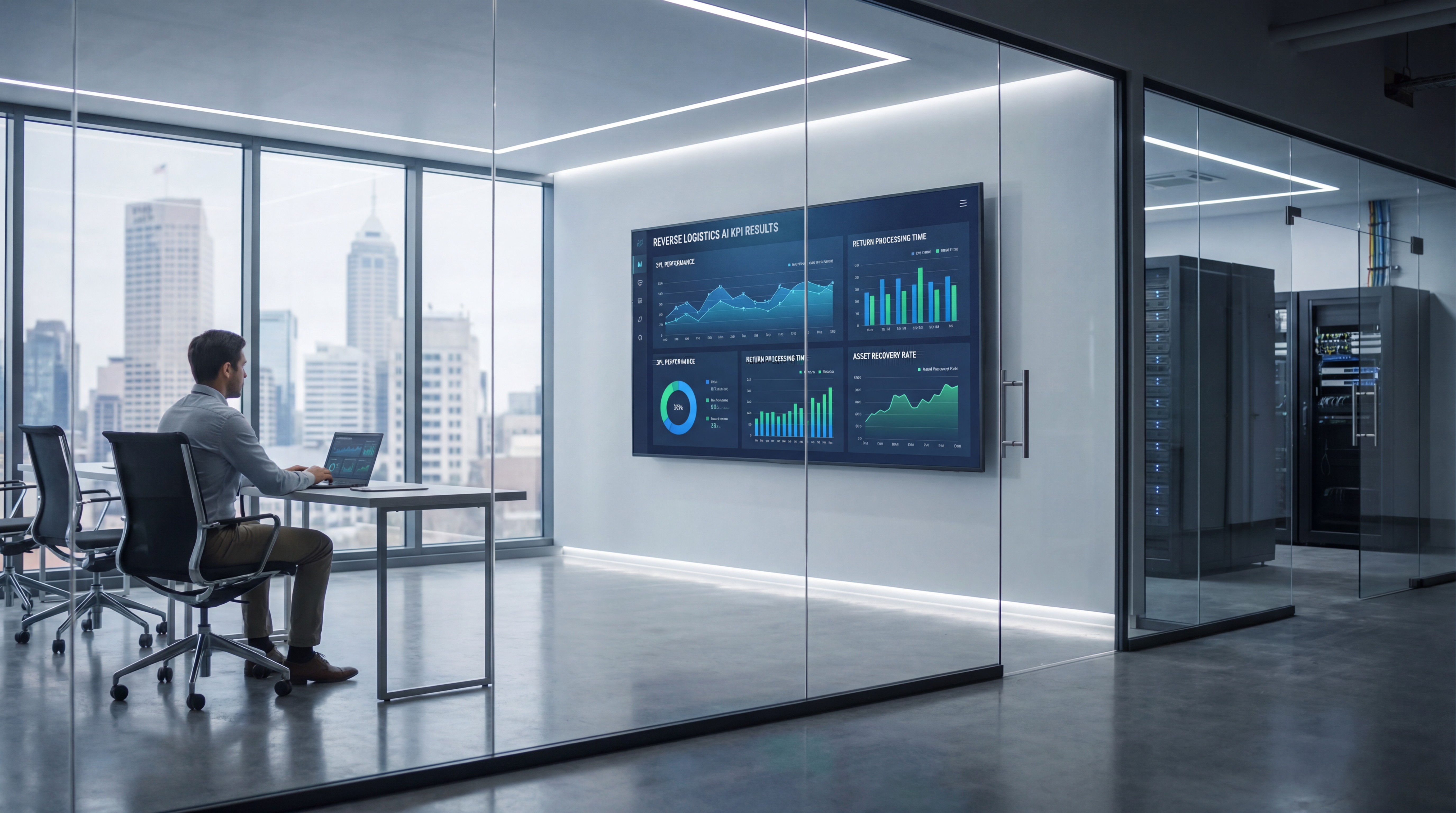 Dashboard showing reverse logistics AI KPIs and exceptions