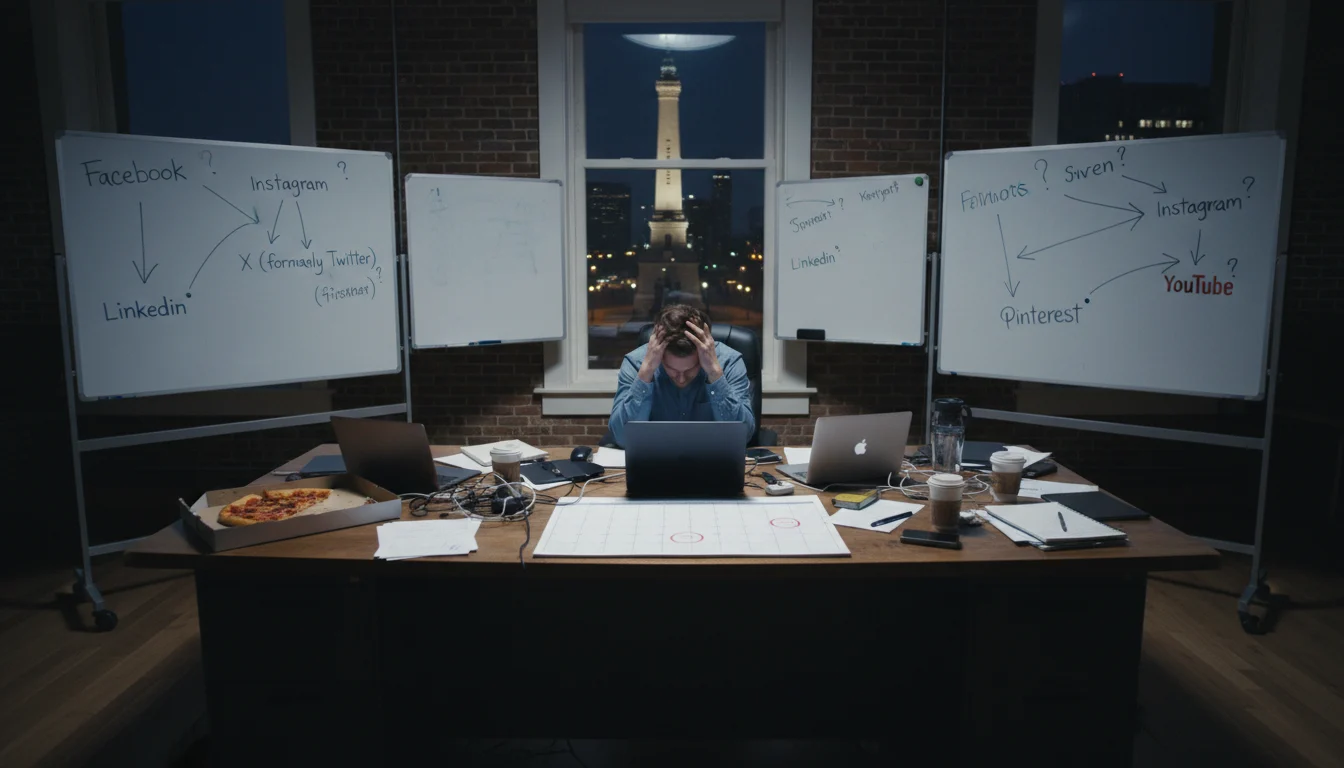 Pain scenario in strategic content calendar planning before a structured implementation strategy.