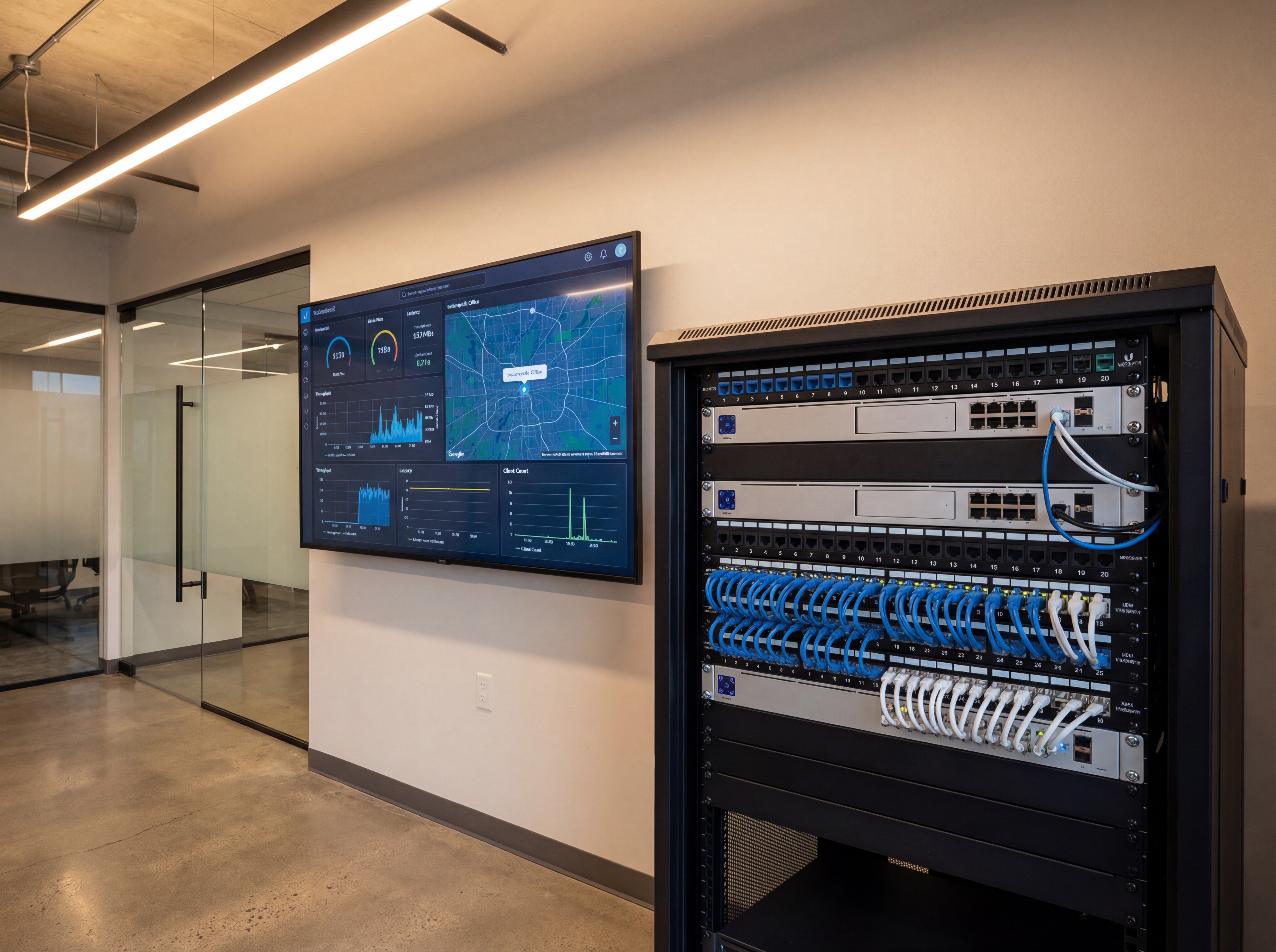 Dashboard and field setup related to Ubiquiti Network Design Principles for Indiana Buildings