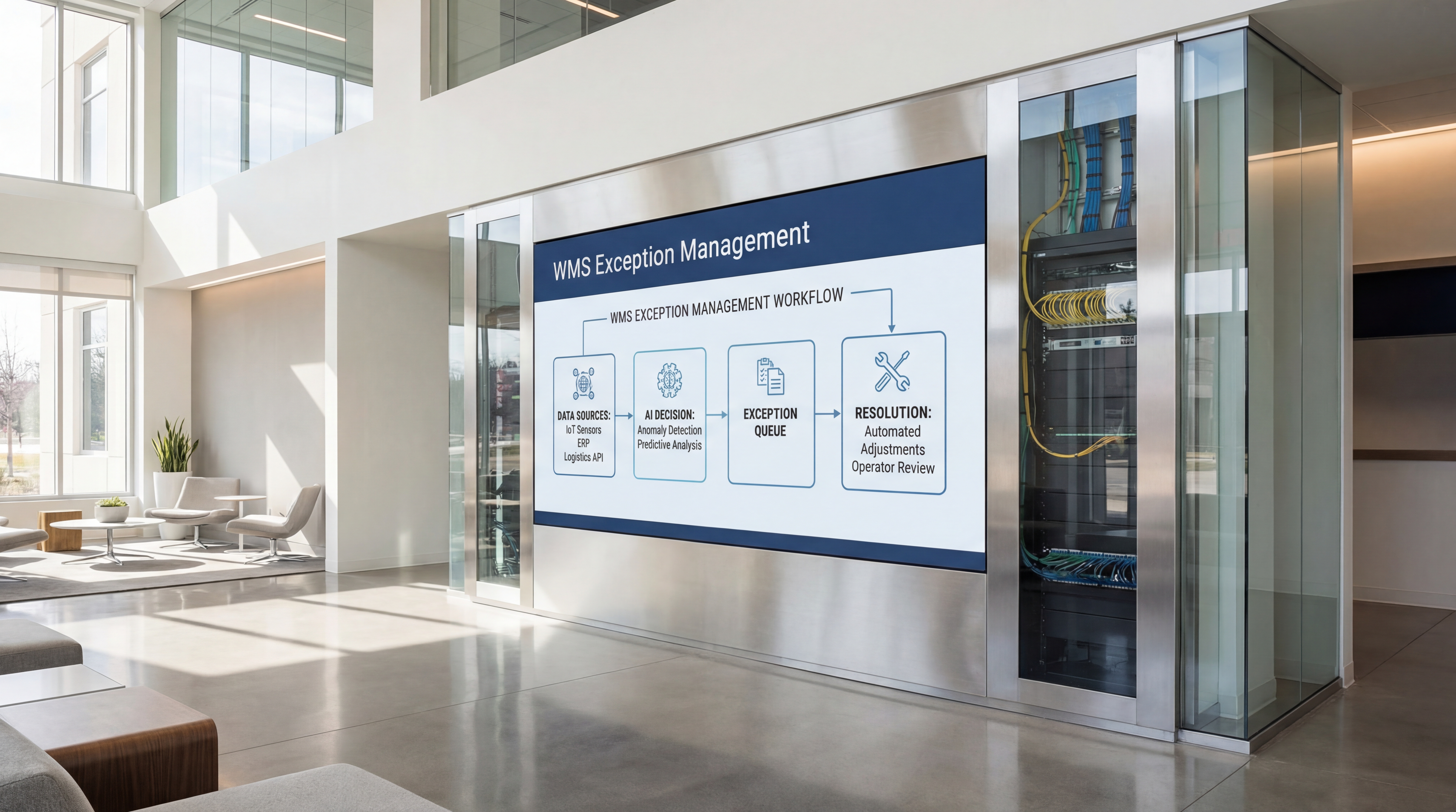 Process diagram for WMS exception management improvement roadmap