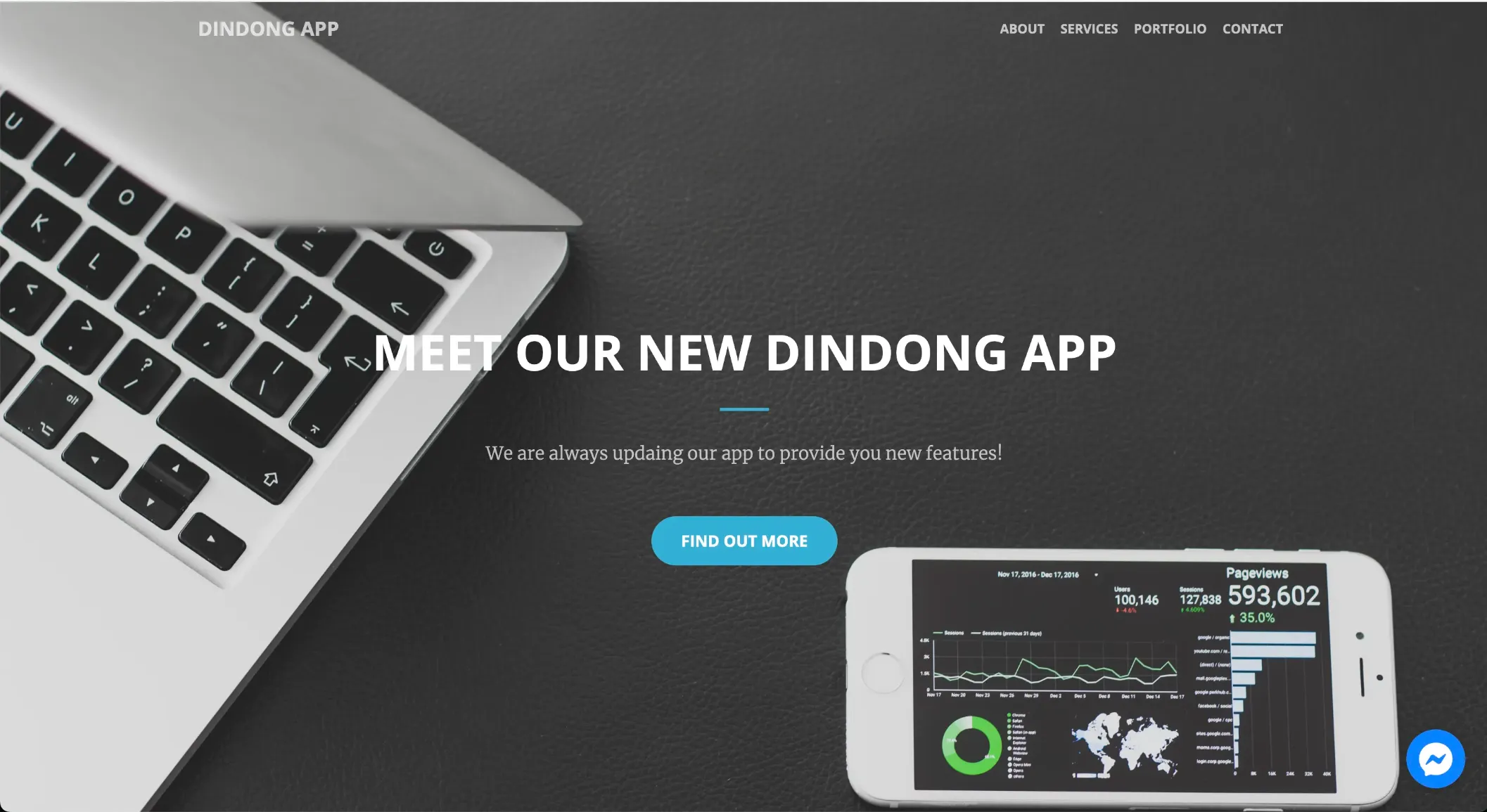App landing page demo website by Sowynet